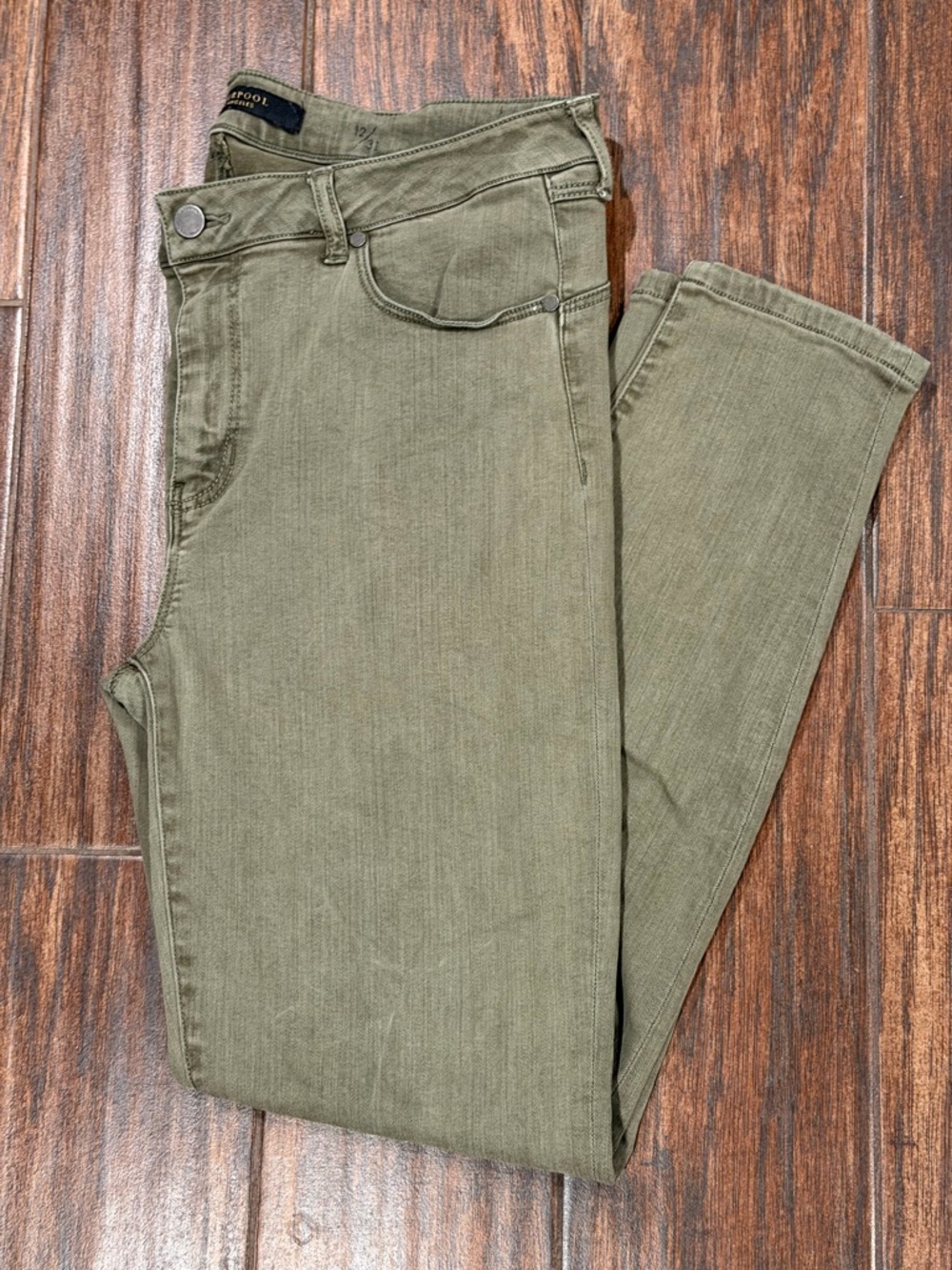 Liverpool Olive Green Slim hugger ankle Jeans